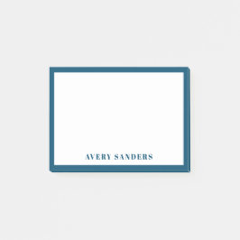 Bloco De Notas Nome Moderno de Borda Azul Simples