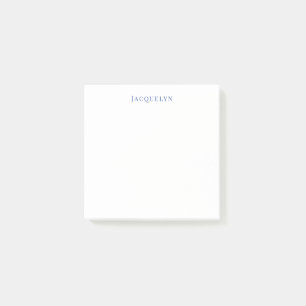 Bloco De Notas Nome moderno elegante e elegante azul minimalista