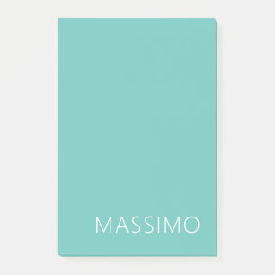 Bloco De Notas Nome Moderno Minimalista Chic Azul Claro Tendência