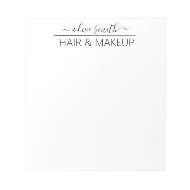 Bloco De Notas Nome Monograma da cor d'água do Merald (Frente)