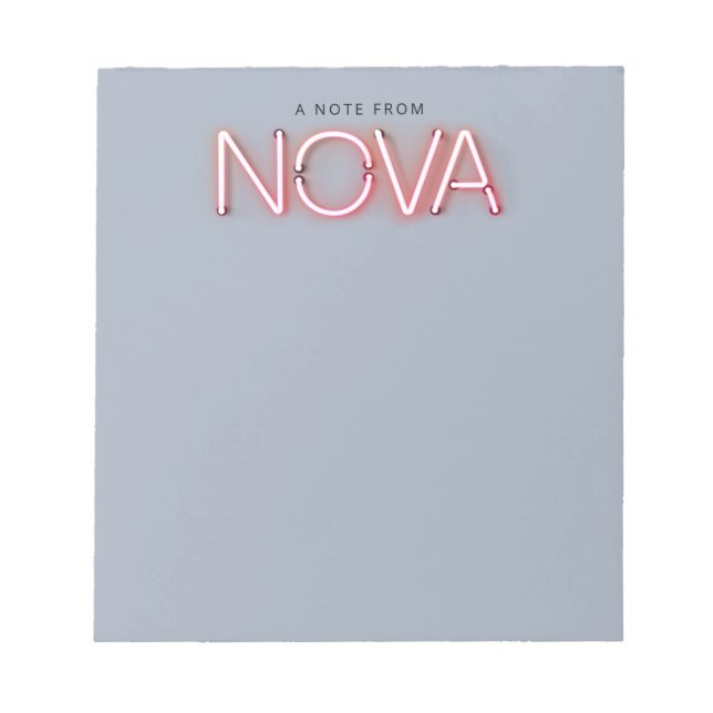 Bloco De Notas Nome nova em luzes de neon (Frente)