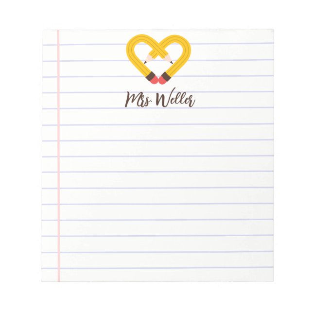 Bloco De Notas Nome Personalizado Apreciação de Professores do Co (Frente)