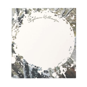 Bloco De Notas Nome Personalizado Aquarela Inverno Salpico Modern