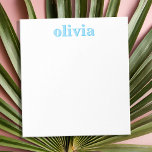Bloco De Notas Nome Personalizado Azul Moderno<br><div class="desc">Crie seu próprio bloco de notas personalizado com nome inicial personalizado em cor azul e tipografia moderna minimalista.</div>