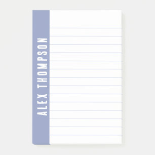 Bloco De Notas Nome Personalizado Azul Periwinkle Vinculado