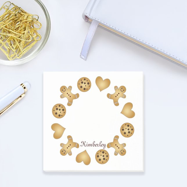 Bloco De Notas Nome Personalizado Biscoito de Natal Homemem (Criador carregado)