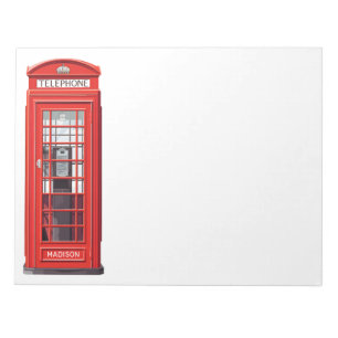 Bloco De Notas Nome Personalizado Booth de Telefone Britânico