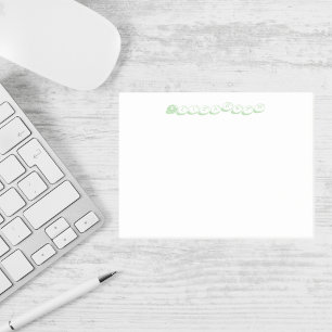 Bloco De Notas Nome Personalizado Carta Verde da Bolha