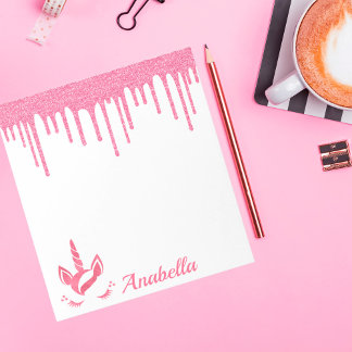 Bloco De Notas Nome Personalizado Coloração Cor-de-Rosa Drives de