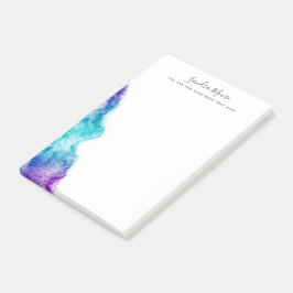 Bloco De Notas Nome personalizado cor-de-água azul-roxo e aqua