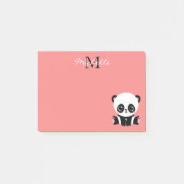Bloco De Notas Nome Personalizado Cor-de-Rosa Panda Cor-de-Rosa M