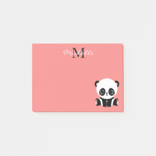 Bloco De Notas Nome Personalizado Cor-de-Rosa Panda Cor-de-Rosa M