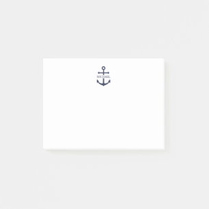 Bloco De Notas Nome Personalizado da Âncora Azul do Marinho Náuti