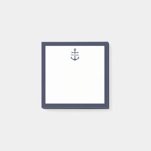 Bloco De Notas Nome Personalizado da Âncora Azul do Marinho Náuti