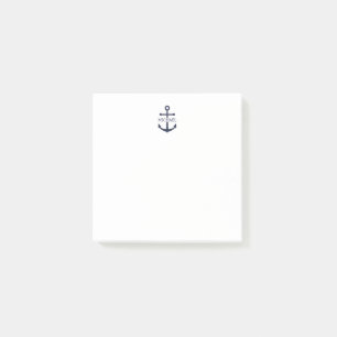 Bloco De Notas Nome Personalizado da Âncora Azul do Marinho Náuti