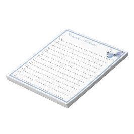 Bloco De Notas Nome Personalizado da Borboleta de Aquarela Azul R