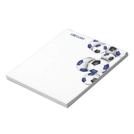 Bloco De Notas nome personalizado das bolas de futebol preto azul