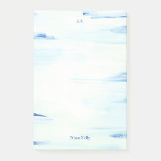 Bloco De Notas Nome Personalizado de Abstrato de Arte do Oceano A
