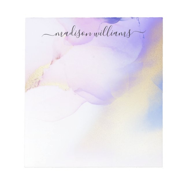 Bloco De Notas Nome Personalizado de Abstrato de Luxo Dourado Rox (Frente)