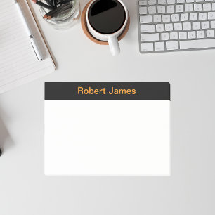 Bloco De Notas Nome Personalizado de Banner Preto Minimizado
