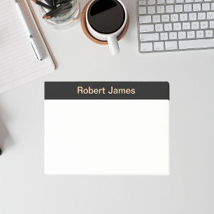 Bloco De Notas Nome Personalizado de Banner Preto Minimizado