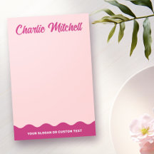 Nome personalizado de borda ondulada cor-de-rosa r