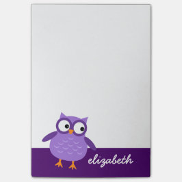 Bloco De Notas Nome Personalizado De Coruja Roxa Cuta Para Sua A3