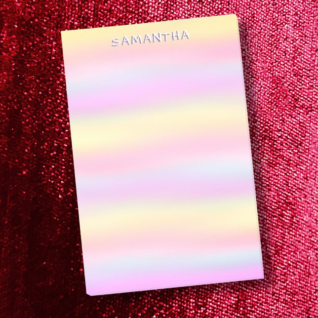 Bloco De Notas Nome personalizado de gradiente de aquarela amarel (Criador carregado)