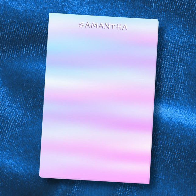 Bloco De Notas Nome personalizado de gradiente de aquarela azul-r (Criador carregado)