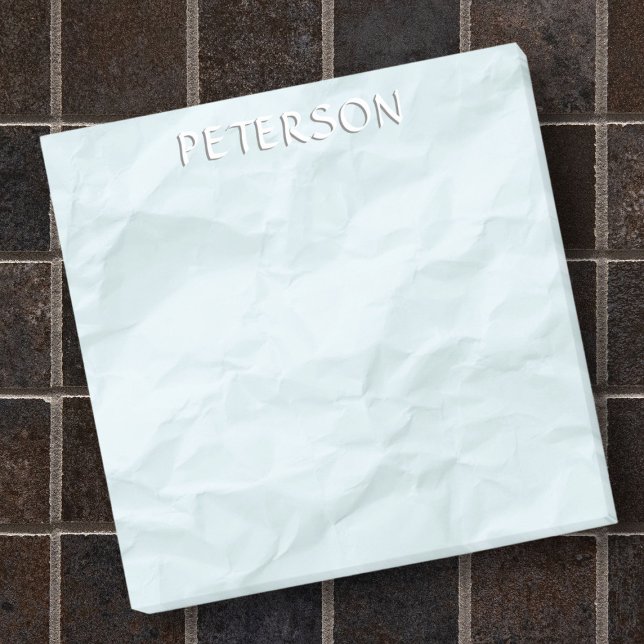 Bloco De Notas Nome personalizado de papel raspado, amassado, azu (Criador carregado)