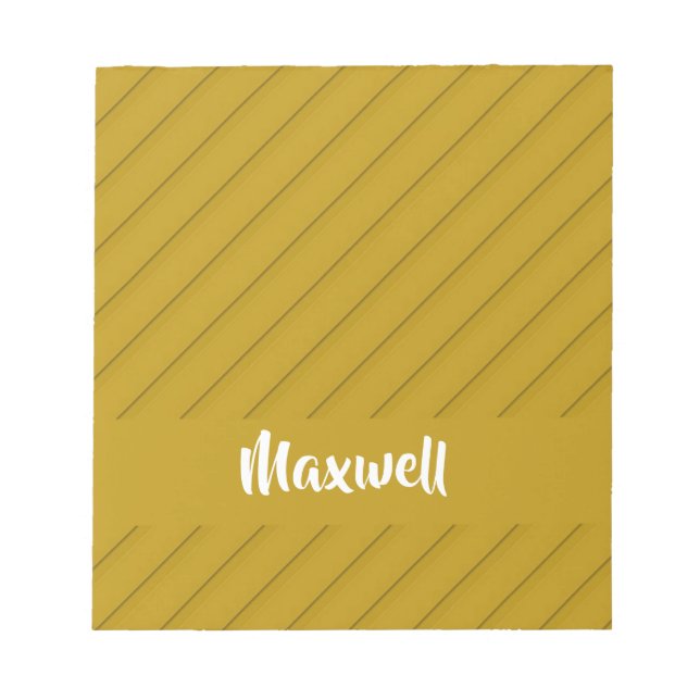 Bloco De Notas Nome personalizado de plástico diagonal castanho t (Frente)