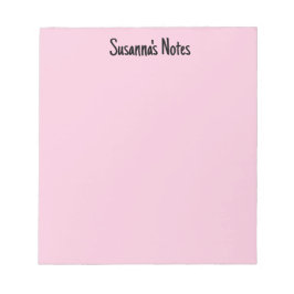 Bloco De Notas Nome Personalizado de Script Girly Moderno Rosa