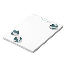 Bloco De Notas nome personalizado de três bolas de basquete branc