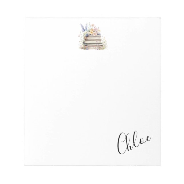 Bloco De Notas Nome personalizado do Bookworm (Frente)