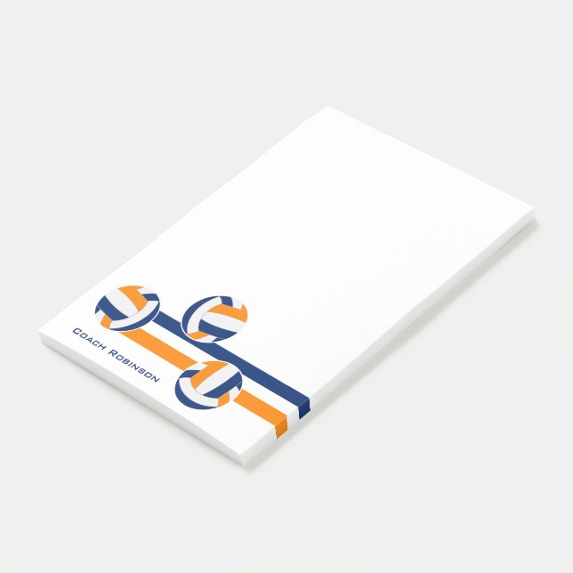 Bloco De Notas nome personalizado do diafragma azul laranja volle (Inclinado)