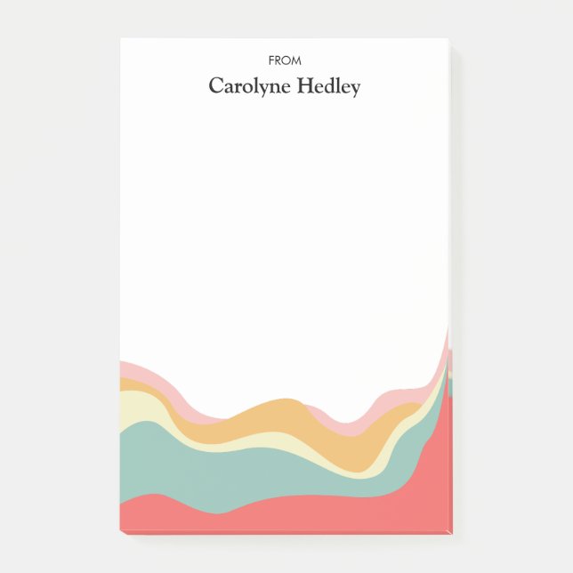 Bloco De Notas Nome Personalizado do Estilo Retroativo (Frente)