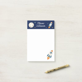 Bloco De Notas Nome Personalizado do Foguete Espacial Escola