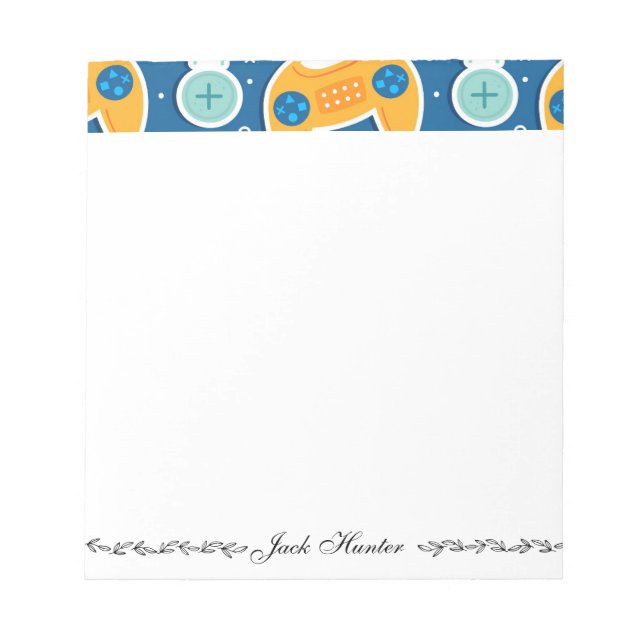 Bloco De Notas Nome personalizado do jogo de vídeo azul (Frente)