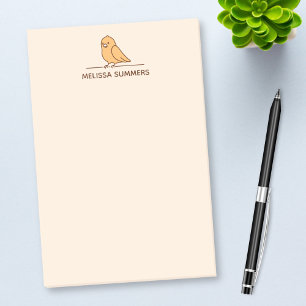 Bloco De Notas Nome Personalizado do Pássaro de Papagaio Cortado