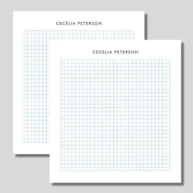 Bloco De Notas Nome Personalizado do Quadrado Azul Clássico (Criador carregado)