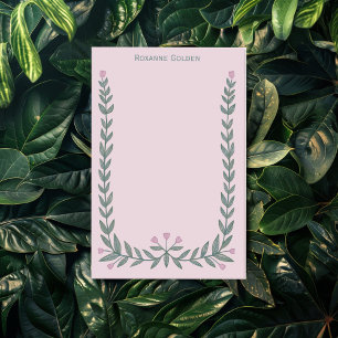 Bloco de Notas NOME PERSONALIZADO do Quadro Floral