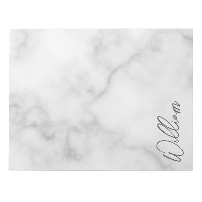 Bloco De Notas Nome Personalizado do Script Moderno do Marble Bra (Frente)
