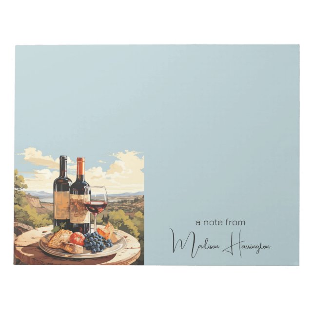 Bloco De Notas Nome personalizado do telhado do vinho (Frente)