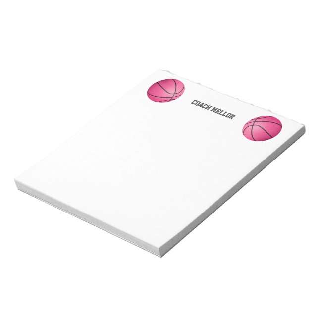 Bloco De Notas nome personalizado do treinador de basquete femini (Invertido)
