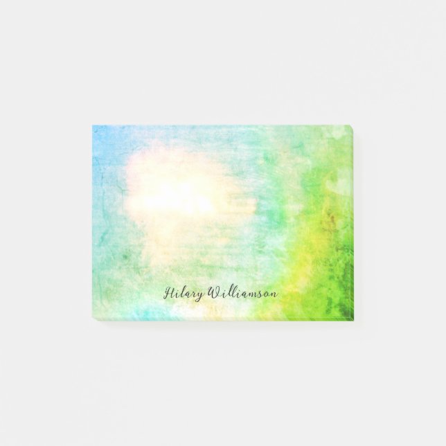 Bloco De Notas Nome Personalizado do Verde limão Grunge Único (Frente)