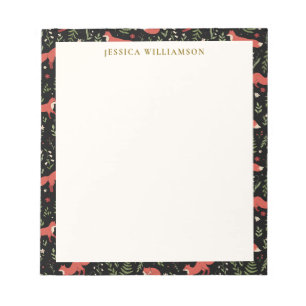 Bloco De Notas Nome Personalizado do Woodland Fox