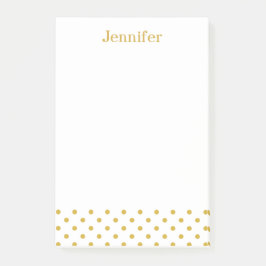 Bloco De Notas Nome personalizado Dourado do teste padrão de