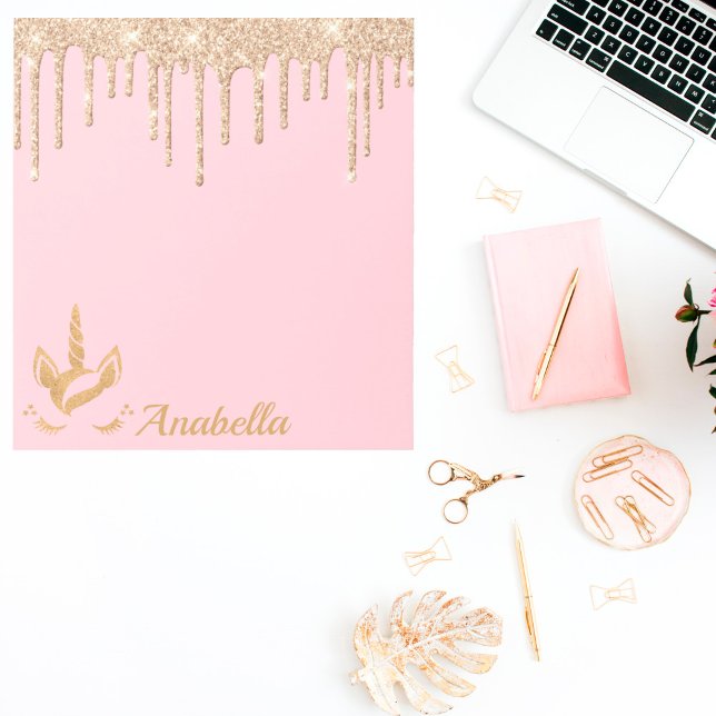 Bloco De Notas Nome Personalizado: Dourado Glitter Drives Stars U (Criador carregado)