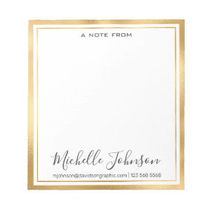 Bloco De Notas Nome Personalizado Elegante   Da Mesa Do