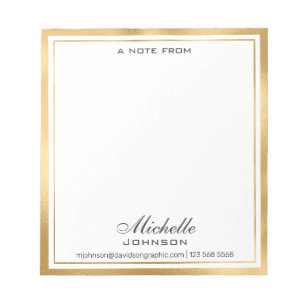 Bloco De Notas Nome Personalizado Elegante  Da Mesa Do Notep